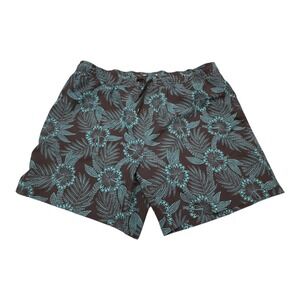 Reyn‎ Spooner Swim Trunks Mens 2XL Green Hawaiian Floral Hibiscus Lined